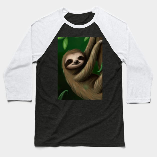 Baby Sloth Baseball T-Shirt by maxcode